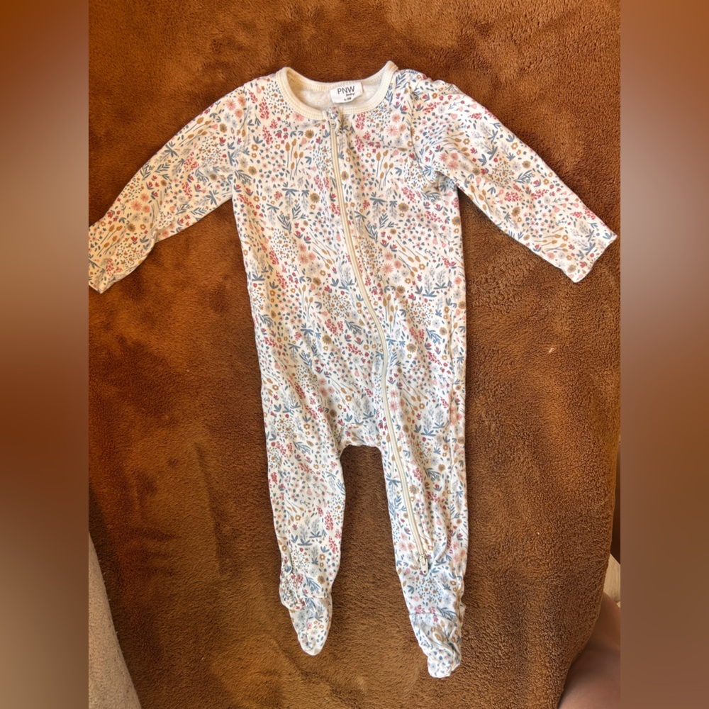 Floral Zip-Up Baby Onesie